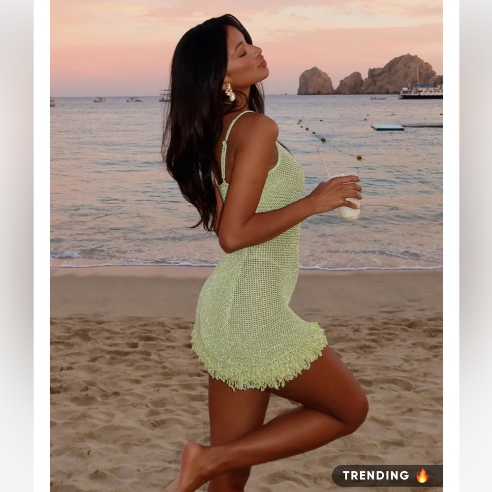 White Fox Boutique Lime Green Mini Dress - Picture 6 of 9